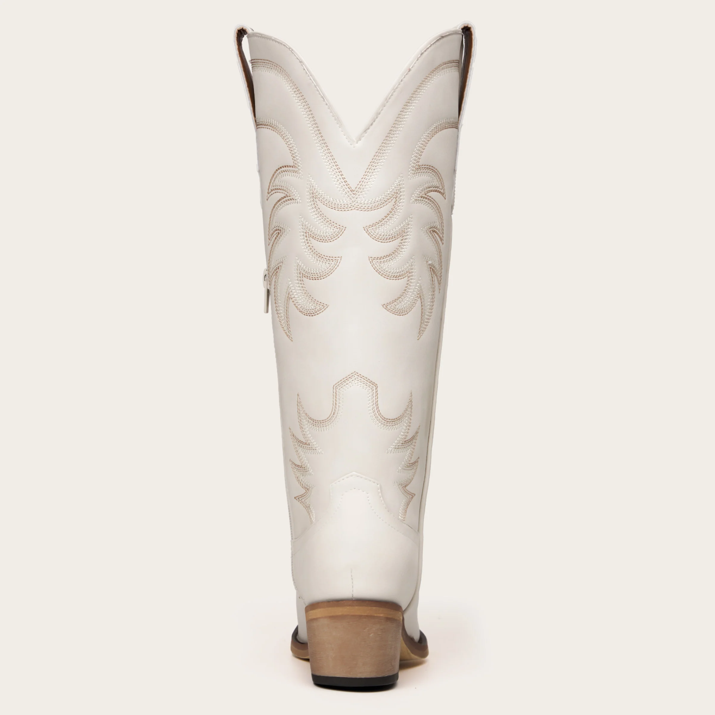 The Elizabeth - Cream Cowgirl Boots with Timeless Elegance Embroidery - Image 10