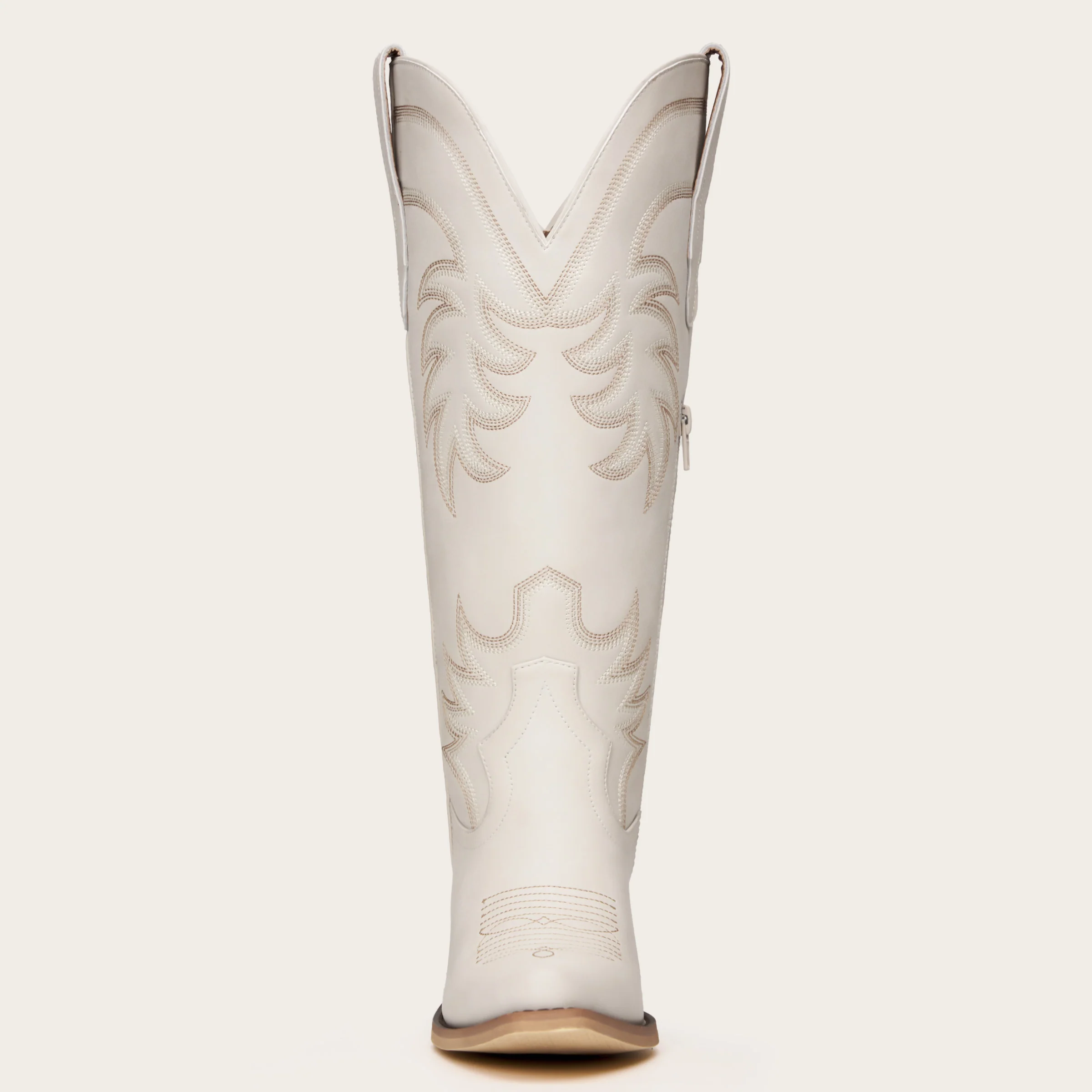 The Elizabeth - Cream Cowgirl Boots with Timeless Elegance Embroidery - Image 9